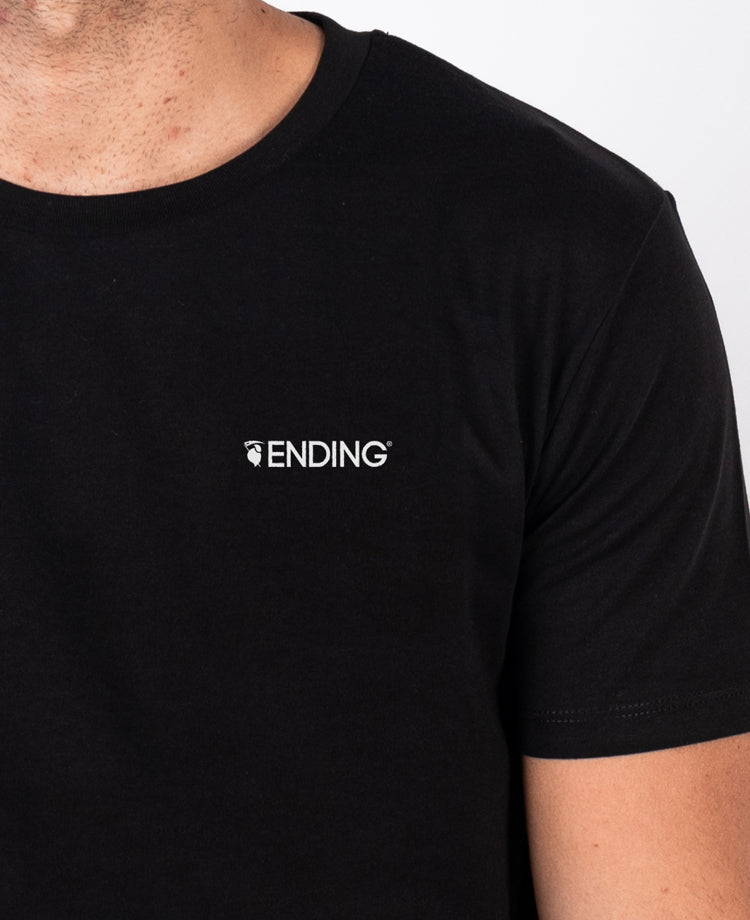 Ending Clothes Better Tomorrow Black Organic cotton camiseta algodón algodon orgánico organico negra front detail