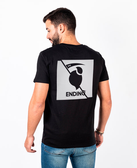 Ending Clothes Black Back Organic cotton camiseta algodón algodon orgánico organico negra back