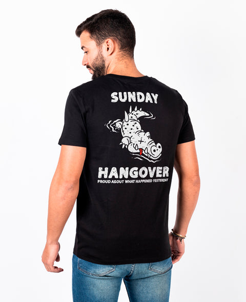 Ending Clothes Sunday Hangover Black Organic cotton camiseta algodón algodon orgánico organico negra back