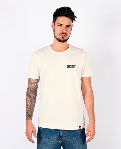 Ending Clothes Master KeY Cream White Organic cotton camiseta algodón algodon orgánico organico blanca front