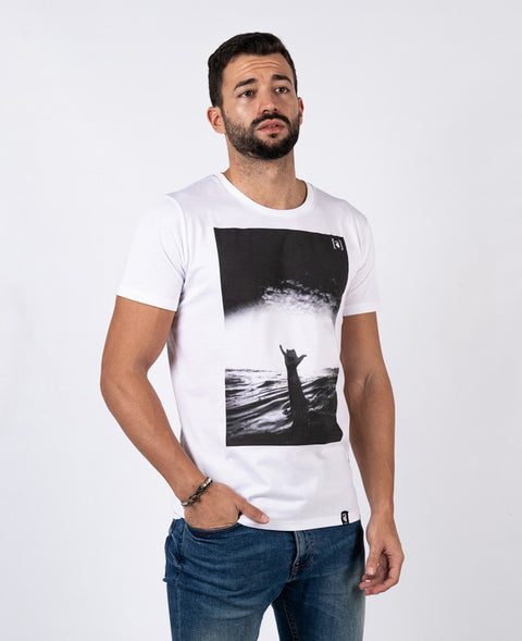 Ending Clothes Shaka Tee White Organic Cotton camiseta algodón algodon orgánico organico orgánica oganica blanco blanca lateral