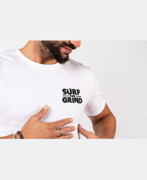 Ending Clothes Surf and Grind White Organic cotton camiseta algodón algodon orgánico organico blanca detail