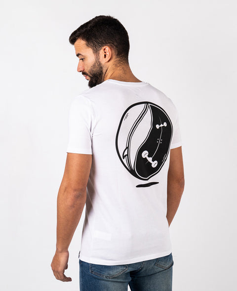Ending Clothes Surf and Grind White Organic cotton camiseta algodón algodon orgánico organico blanca lateral