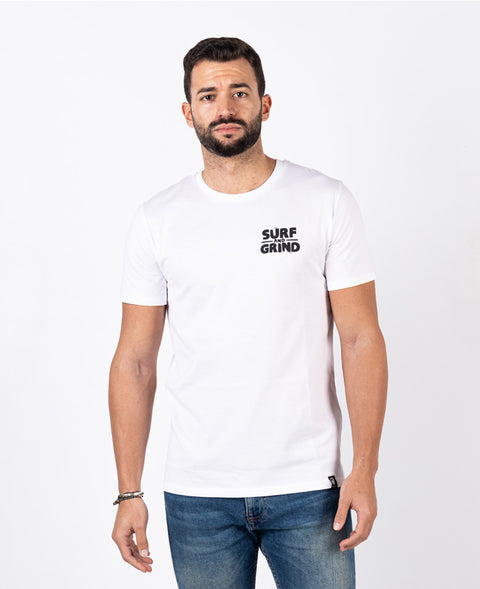 Ending Clothes Surf and Grind White Organic cotton camiseta algodón algodon orgánico organico blanca front